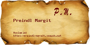 Preindl Margit névjegykártya